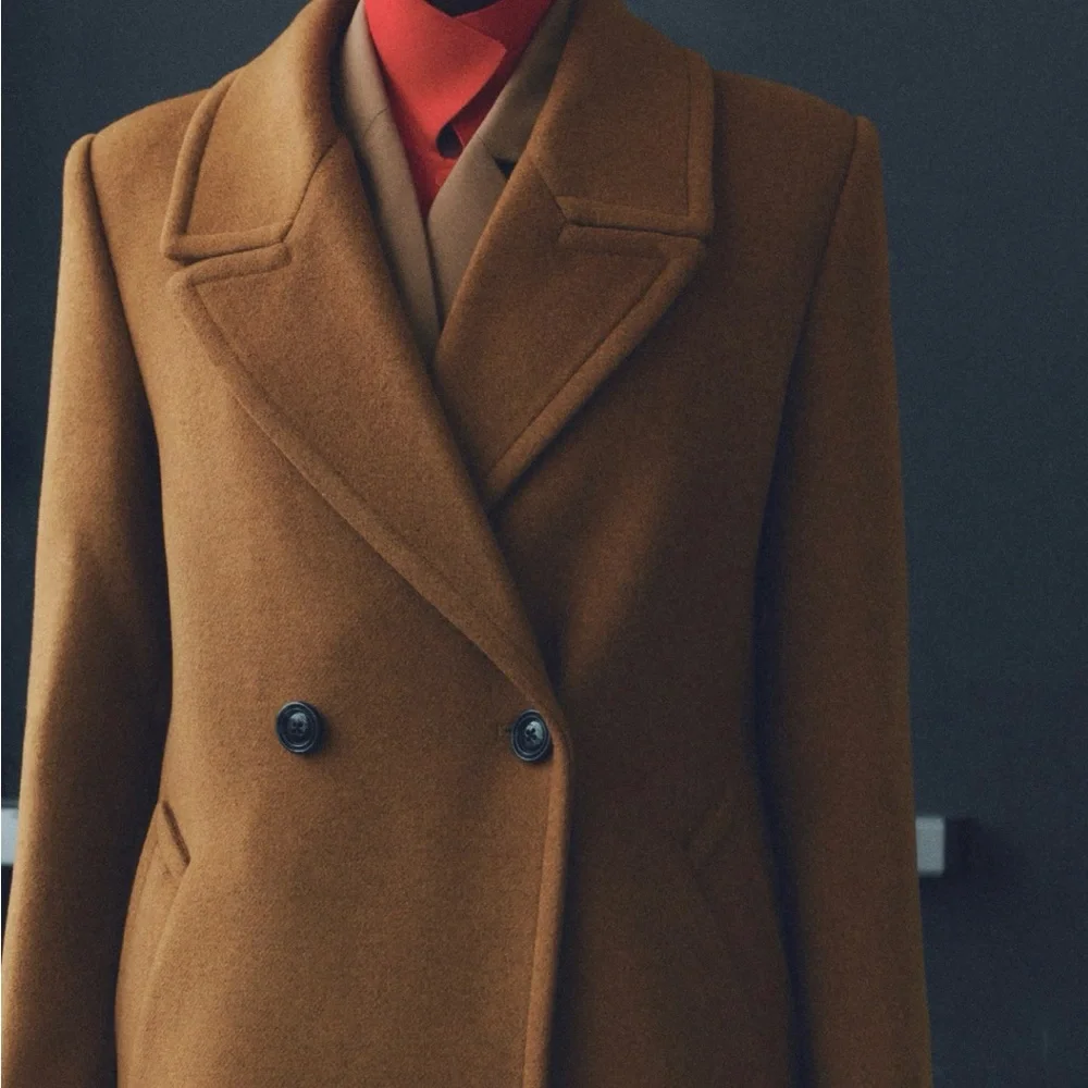 Mango Double Breasted Wool Blend Coat NWT - Picture 4 of 8